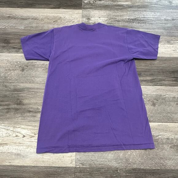 Vintage 90s Oneita Purple Men L Cactus Lizard Arizona Tribal Austin T-Shirt USA - Picture 6 of 9